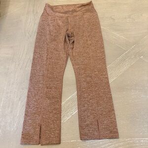 Aerie Heathered Brown Leggings Large with split bottoms